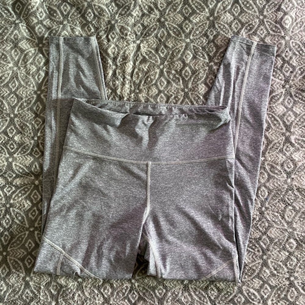 Joy Lab grey leggings with faint stripes.